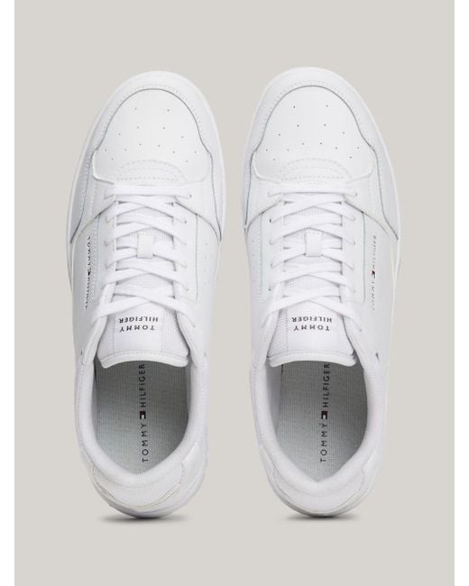 Tommy Hilfiger White Leather Basketball Trainers for men