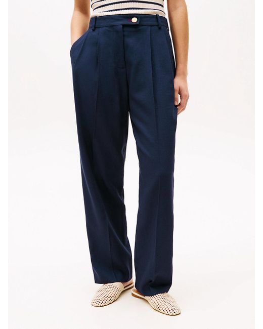 Tommy Hilfiger Blue The Sofia Capsule Regular Wide Leg Trousers