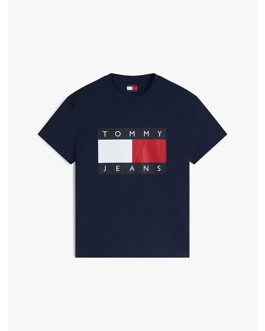 Tommy Hilfiger Blue Flag Badge Crew Neck T-shirt for men