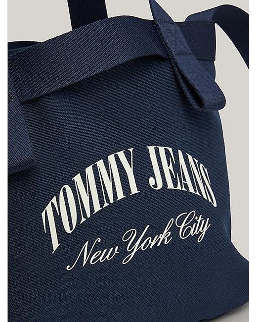 Tommy Hilfiger Kleine Canvas Shopper Met Nyc-logo in het Blue