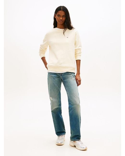 Tommy Hilfiger Natural Brushed Fleece Crew Neck Sweatshirt