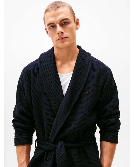 Tommy Hilfiger White Th Original Waffle Bathrobe for men