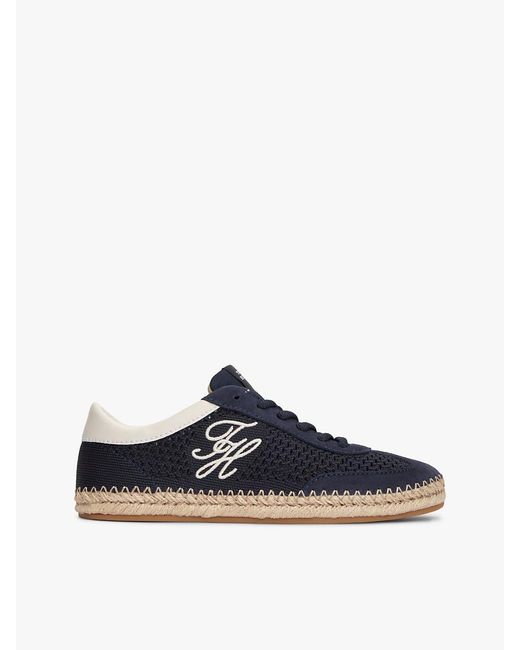 Tommy Hilfiger Blue Logo Rope Midsole Knit Trainers