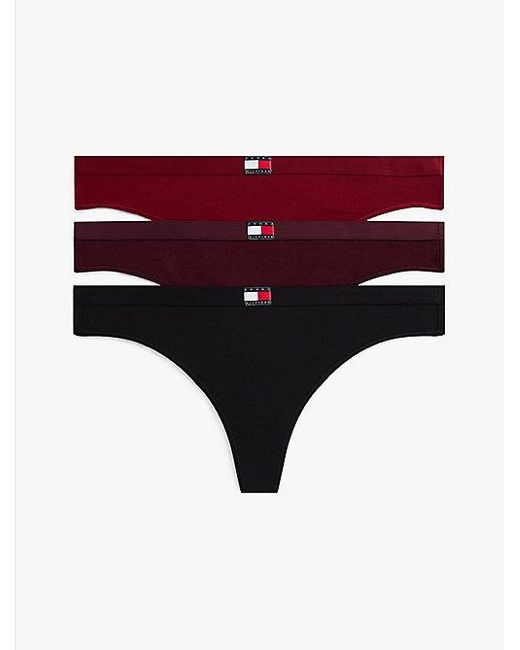 Tommy Hilfiger Purple 3Er-Pack Heritage Strings Mit Logo
