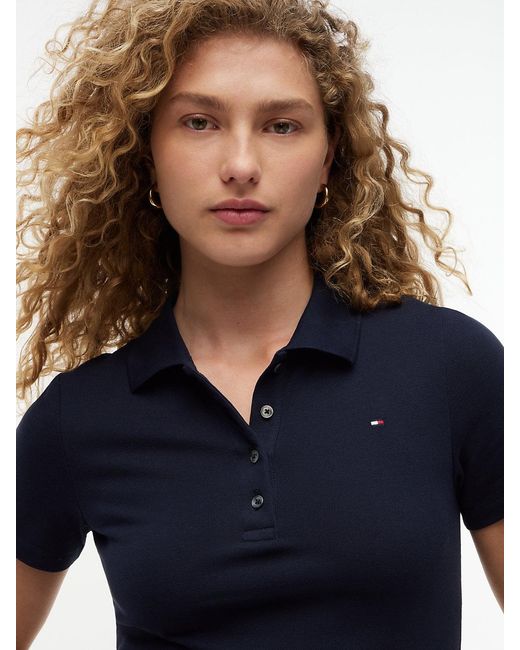 Tommy Hilfiger Blue Heritage Slim Fit Mini Polo Dress