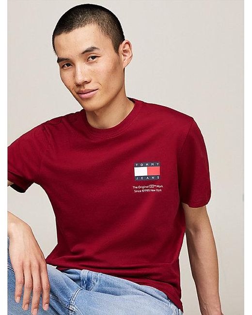 Tommy Hilfiger Essential Slim Fit T-shirt Met Logo in het Red voor heren