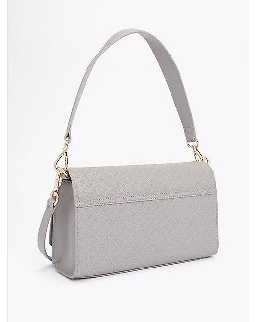 Tommy Hilfiger Gray Schultertasche Mit Tiefgeprägten Th-Monogrammen