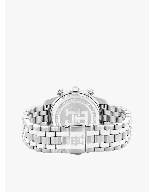 Tommy Hilfiger Gray Stainless Steel Ombré Bezel Chronograph Watch for men