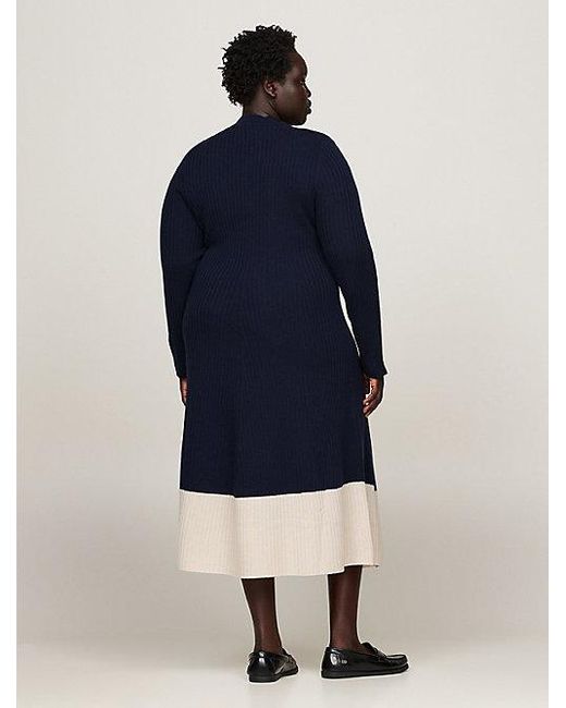 Tommy Hilfiger Blue Curve Slim Fit Midi-Strickkleid Mit Kaschmir