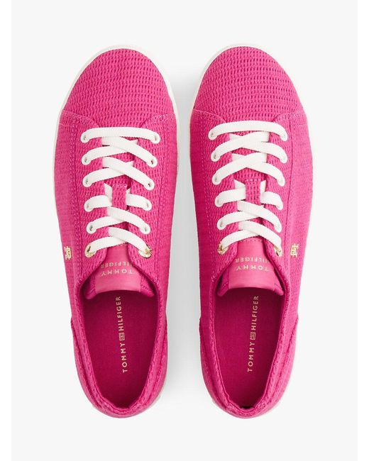 Tommy Hilfiger Pink Th Monogram Textured Trainers
