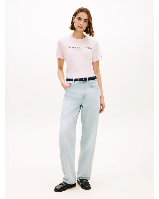 Tommy Hilfiger White Logo Crew Neck T-Shirt