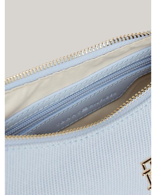 Petit sac porté épaule en toile à monogramme Tommy Hilfiger en coloris Blue