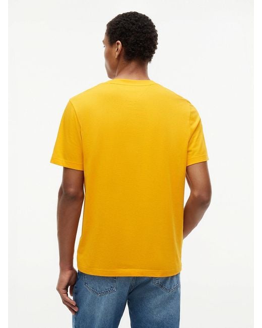 Tommy Hilfiger Orange Logo Graphic Jersey Crew Neck T-Shirt for men