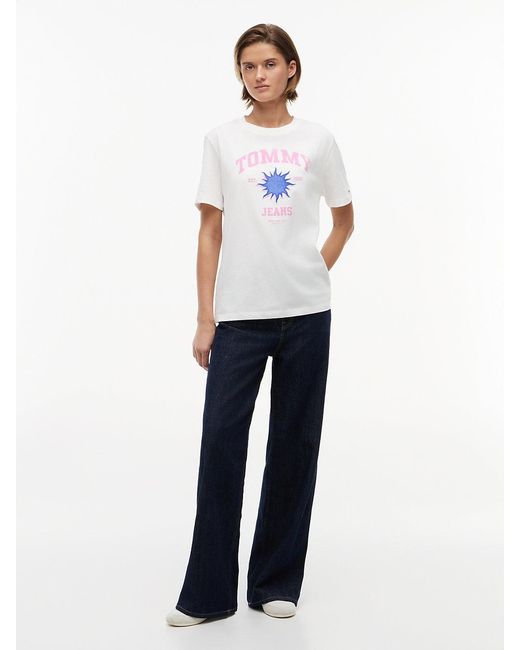 Tommy Hilfiger White Logo Graphic Relaxed T-Shirt