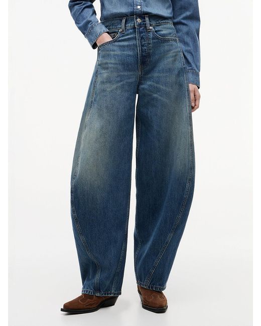 Tommy Hilfiger Blue Twisted Seam Mid Rise Barrel Jeans