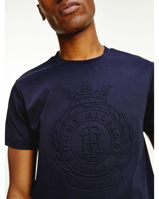 Tommy Hilfiger Luxus-T-Shirt mit Logo-Prägung in Blau für Herren | Lyst DE
