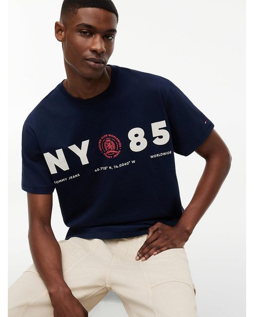 Tommy Hilfiger Blue Back Logo Relaxed Jersey T-Shirt for men