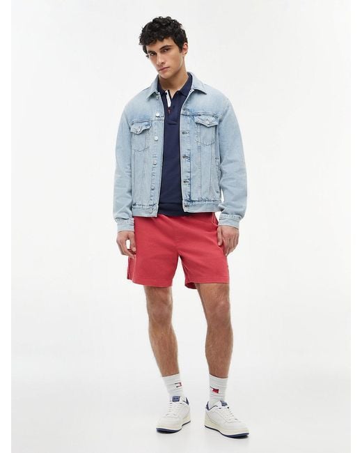 Tommy Hilfiger Blue Ryan Colour-Blocked Vintage Denim Trucker Jacket for men
