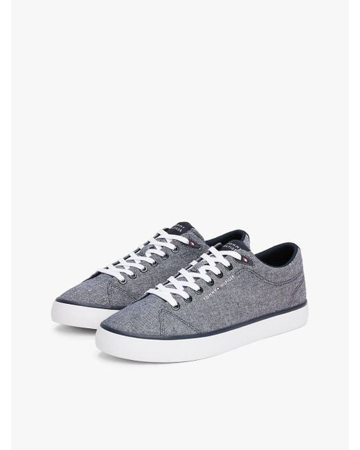 Baskets En Chambray De Lin Tommy Hilfiger pour homme en coloris White