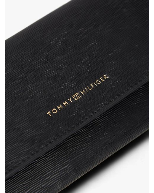 Tommy Hilfiger Gray Metallic Logo Textured Flap Wallet