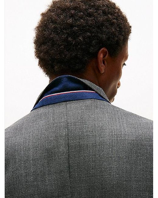 Tommy Hilfiger Double-Breasted Blazer Van Wolmix in het Gray voor heren