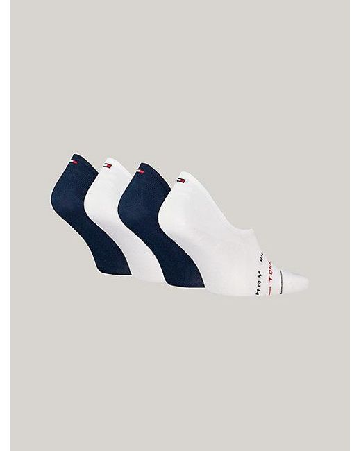 Pack de 4 pares de calcetines Footie Tommy Hilfiger de hombre de color Blue