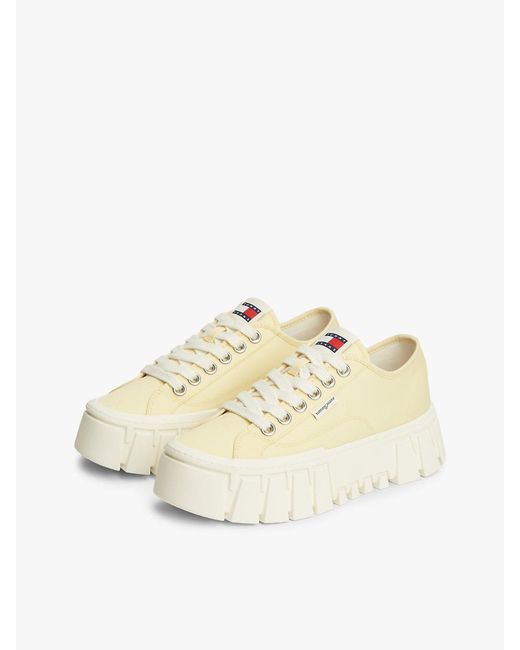 Tommy Hilfiger Natural Logo Platform Trainers