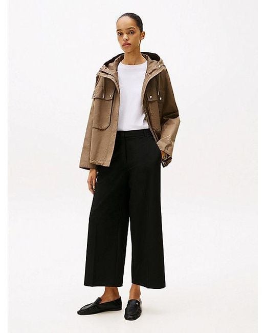 Tommy Hilfiger Cropped Broek Met Wijde Fit En Anti-Kreuk in het Black