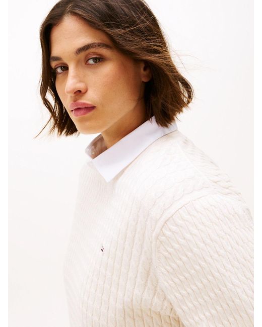 Pullover Curve di Tommy Hilfiger in White