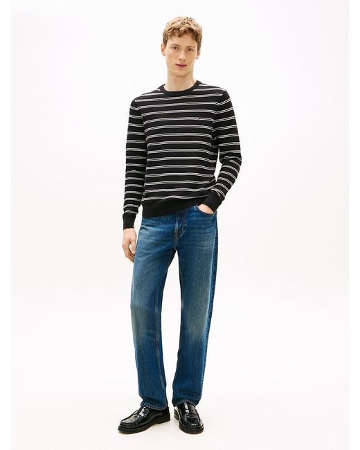 Tommy Hilfiger Black Structured Crew Neck Sweater for men