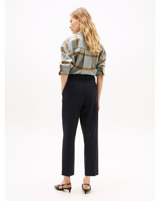 Tommy Hilfiger Blue Timeless Slim Straight Leg Ankle Trousers