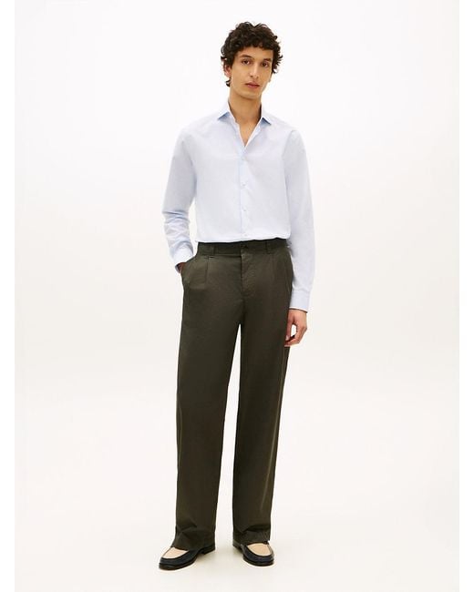 Tommy Hilfiger White New York Label Th Flex Slim Fit Shirt for men