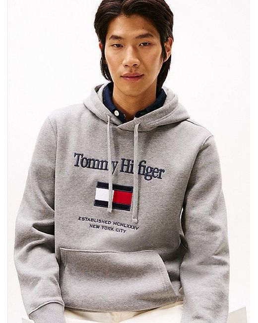 Sudadera Con Capucha Y Logo De Tommy Hilfiger de hombre de color Gray