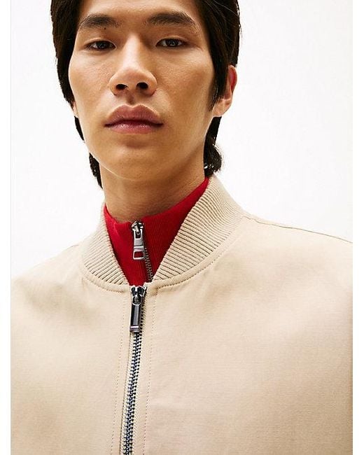 Tommy Hilfiger Smart-Casual Bomberjack Van Linnenmix in het White voor heren