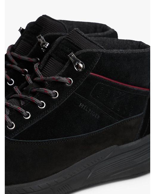 Tommy Hilfiger Black Leather Hybrid Warm Lined Boots for men