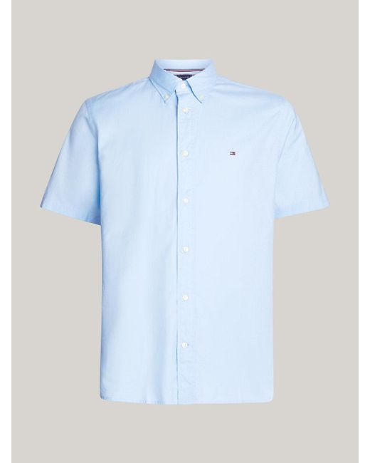 Chemise en popeline à manches courtes Tommy Hilfiger pour homme en coloris White