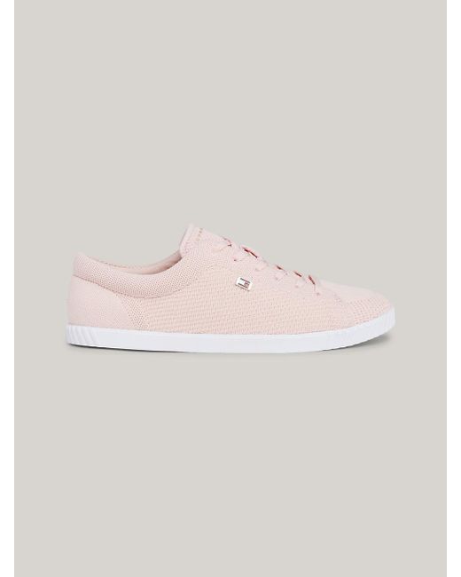 Tommy Hilfiger Pink Essential Lace-up Knit Trainers
