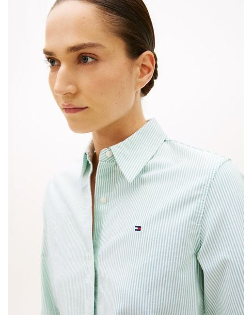 Tommy Hilfiger White Relaxed Fit Yarn Dyed Oxford Shirt