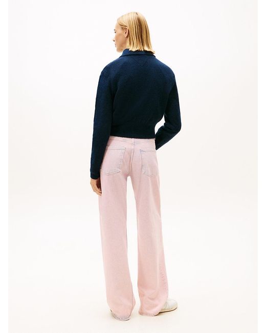 Tommy Hilfiger Blue Tommy Badge Polo Jumper With Alpaca
