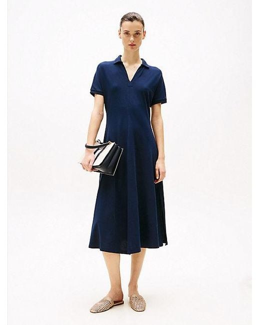 Vestido Midi Tipo Polo Tommy Hilfiger de color Blue