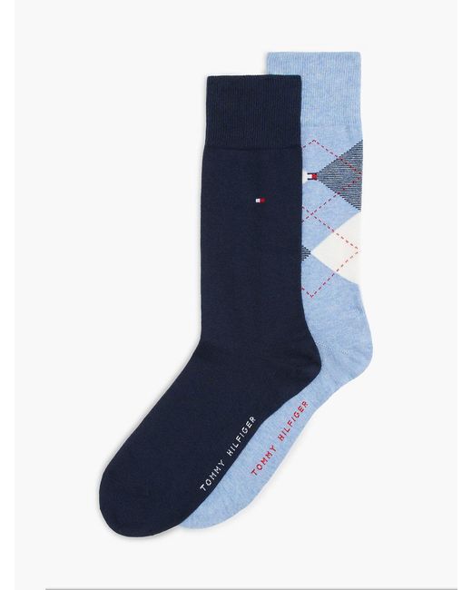 Tommy Hilfiger Blue 2-Pack Flag Argyle Socks for men