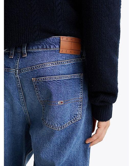 Tommy Hilfiger Tapered Leg Relaxed Jeans Mit Fade-Effekt in Blue für Herren