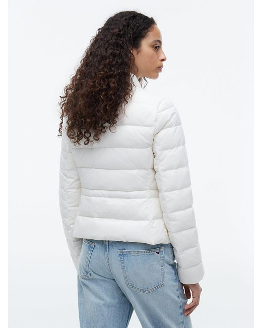 Tommy Hilfiger White Slim Lightweight Packable Down Jacket