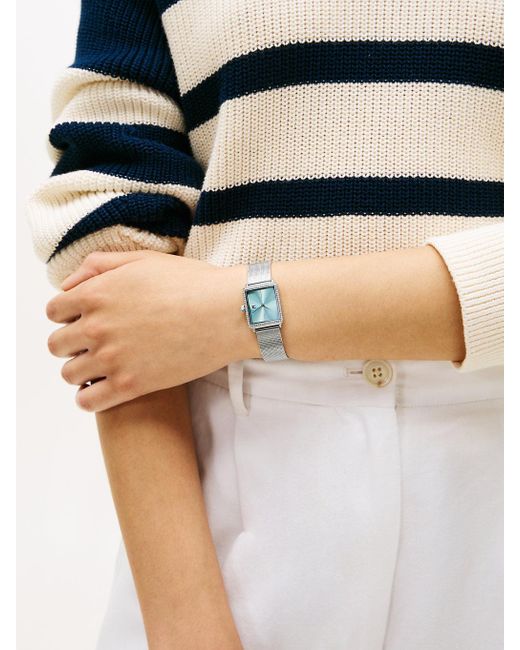 Montre En Maille Milanaise À Cadran Bleu Tommy Hilfiger en coloris Blue