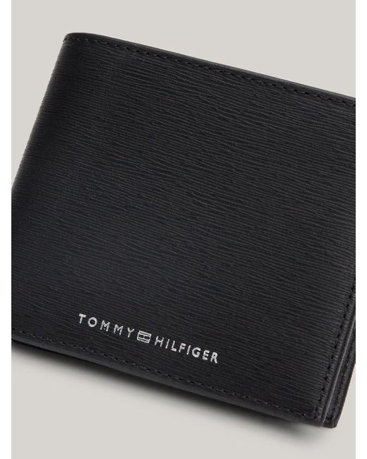 Tommy Hilfiger Black Premium Business Textured Leather Wallet for men