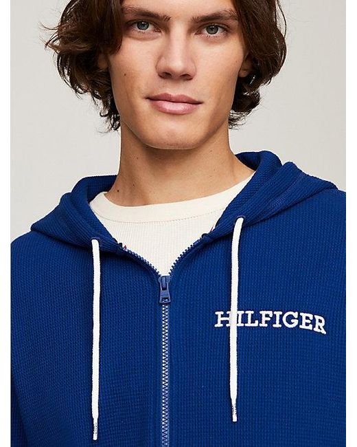 Tommy Hilfiger Hilfiger Monotype Lounge-hoodie Met Rits in het Blue voor heren