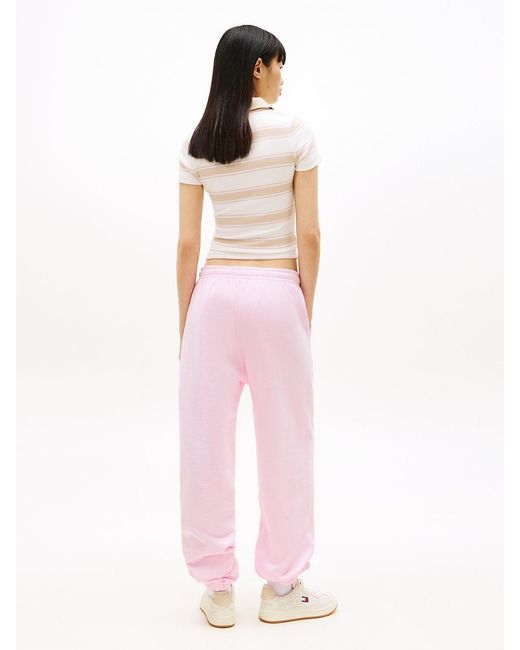 Tommy Hilfiger Pink Tommy Badge Relaxed Cuffed Leg Joggers