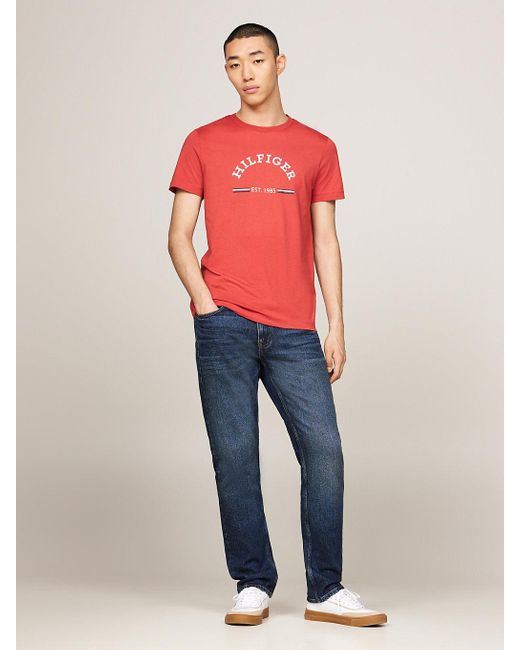 Tommy Hilfiger Red Logo Slim Fit T-shirt for men