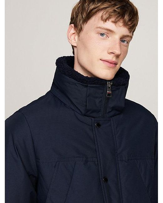 Tommy Hilfiger Waterafstotende Gewatteerde Utility-Parka in het Blue voor heren