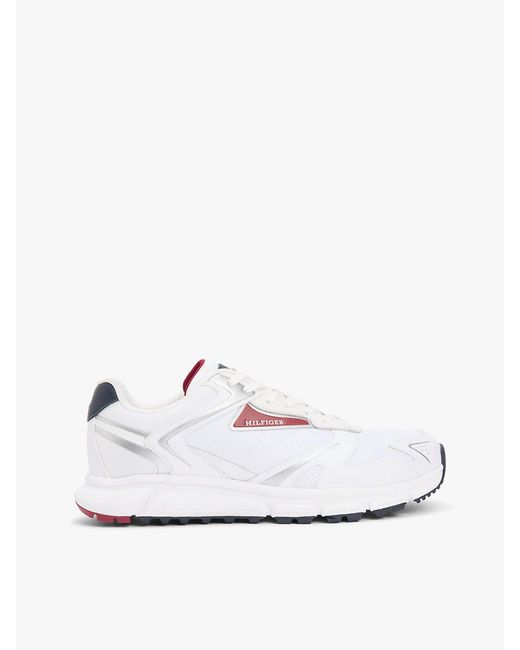 Tommy Hilfiger White Logo Mixed Texture Cleat Trainers for men
